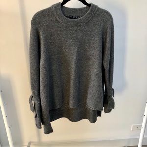 Zara Asymmetric Sweater with Knot Sleeves